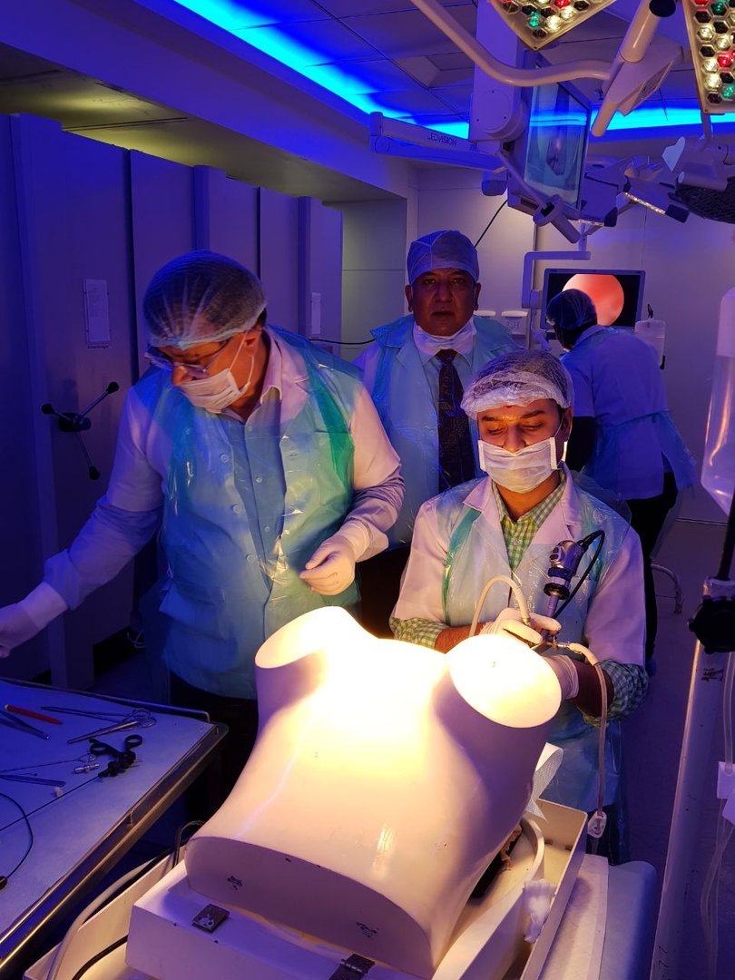 Dr. Dipesh practicing during Minimal Access Surgery Training Dr. Dipesh practicing during Minimal Access Surgery Training
