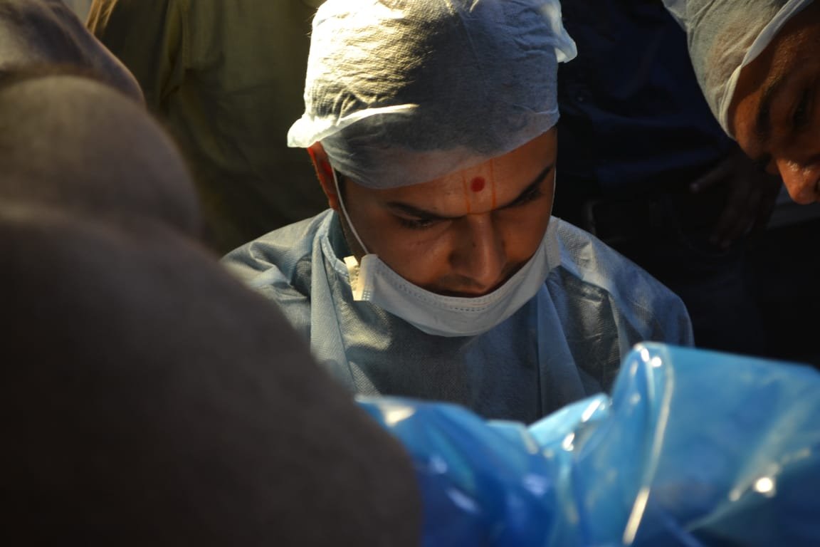 Dr. Dipesh at the camp arranged by Global Ayurved Hospital
