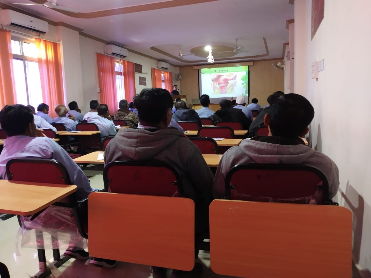Dr. Dipesh about anatomy to the employees Dr. Dipesh about anatomy to the employees