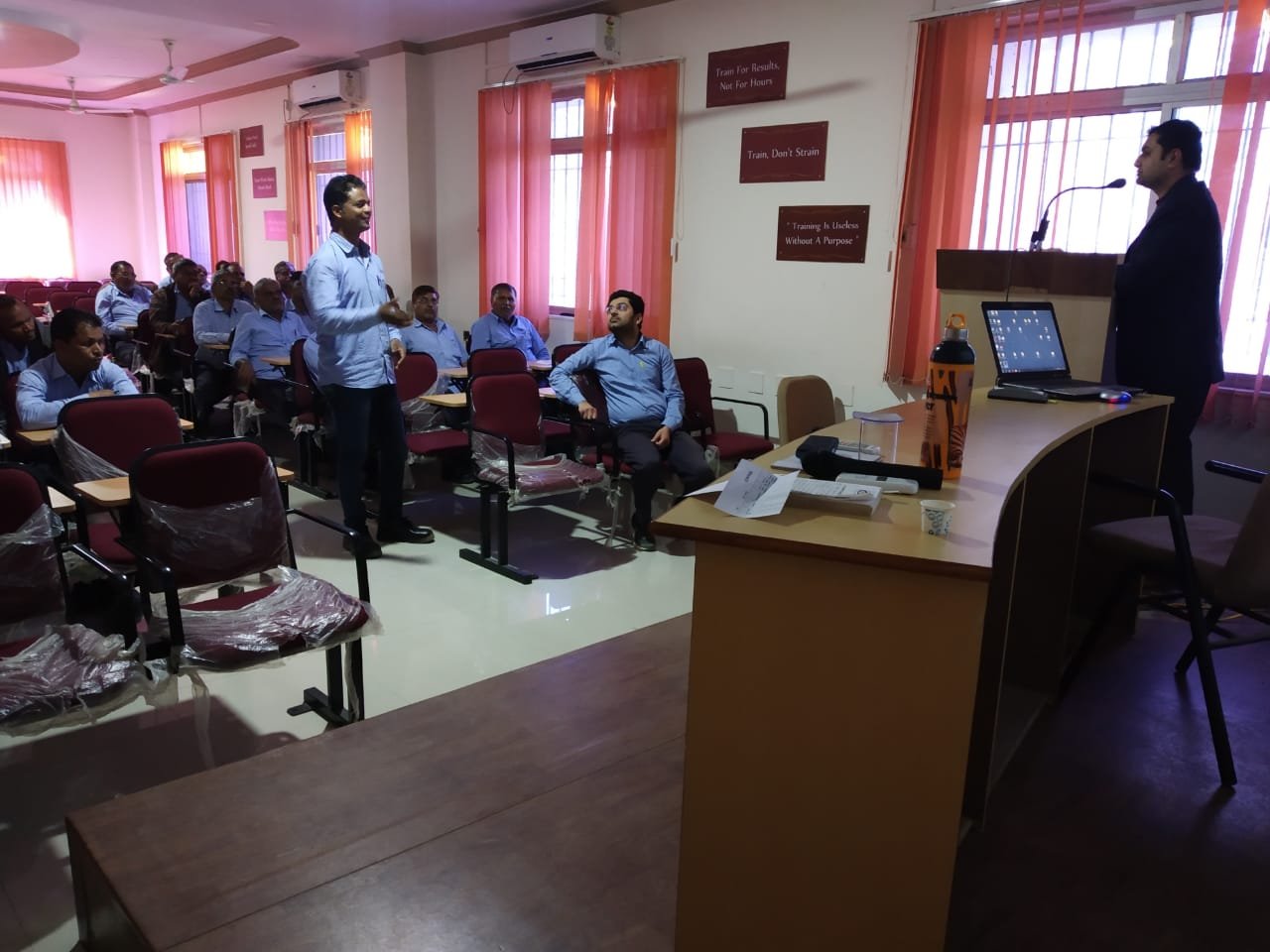 Dr. Dipesh interacting with the employees Dr. Dipesh interacting with the employees