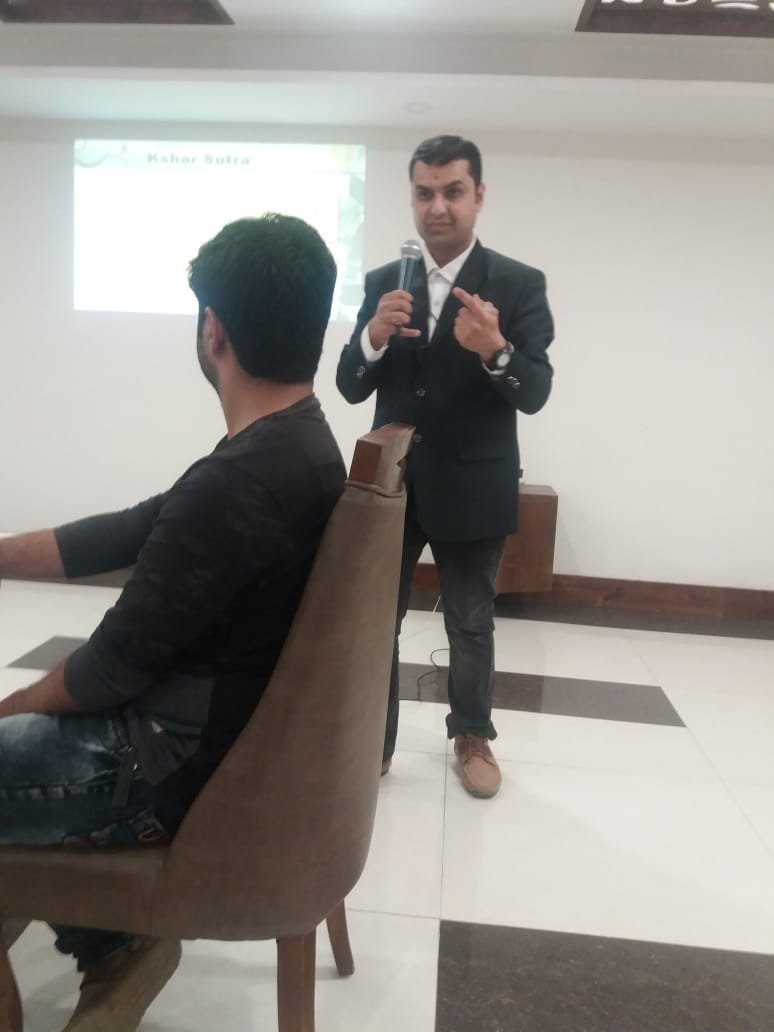 Dr. Dipesh explaining about Kshar Sutra treatment