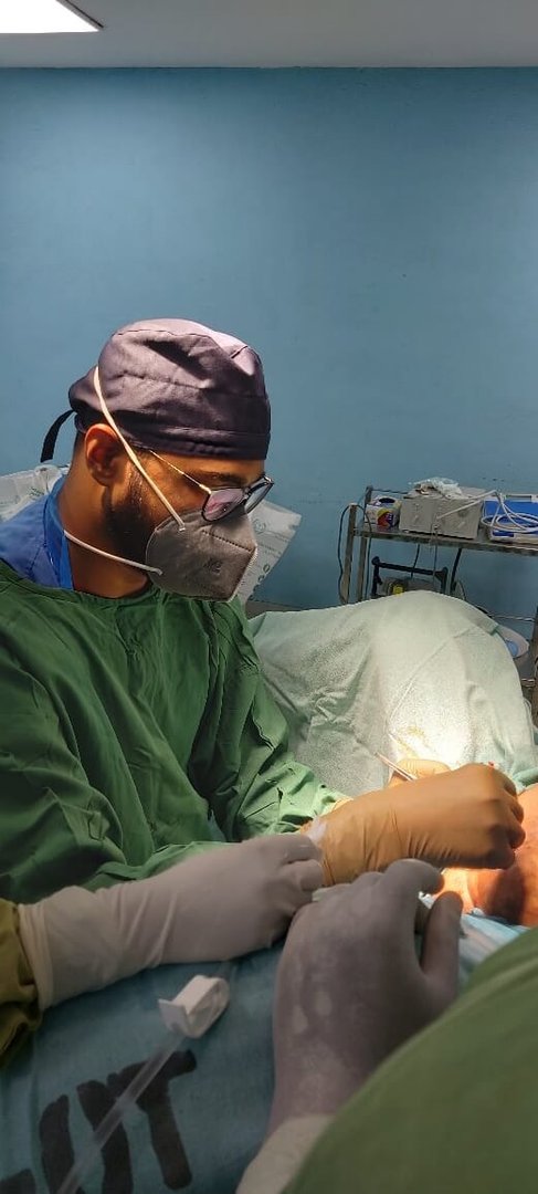 Dr. Sumanta performing a surgery