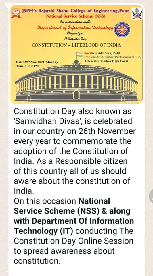 Session to spread awareness about Constitution Session to spread awareness about Constitution