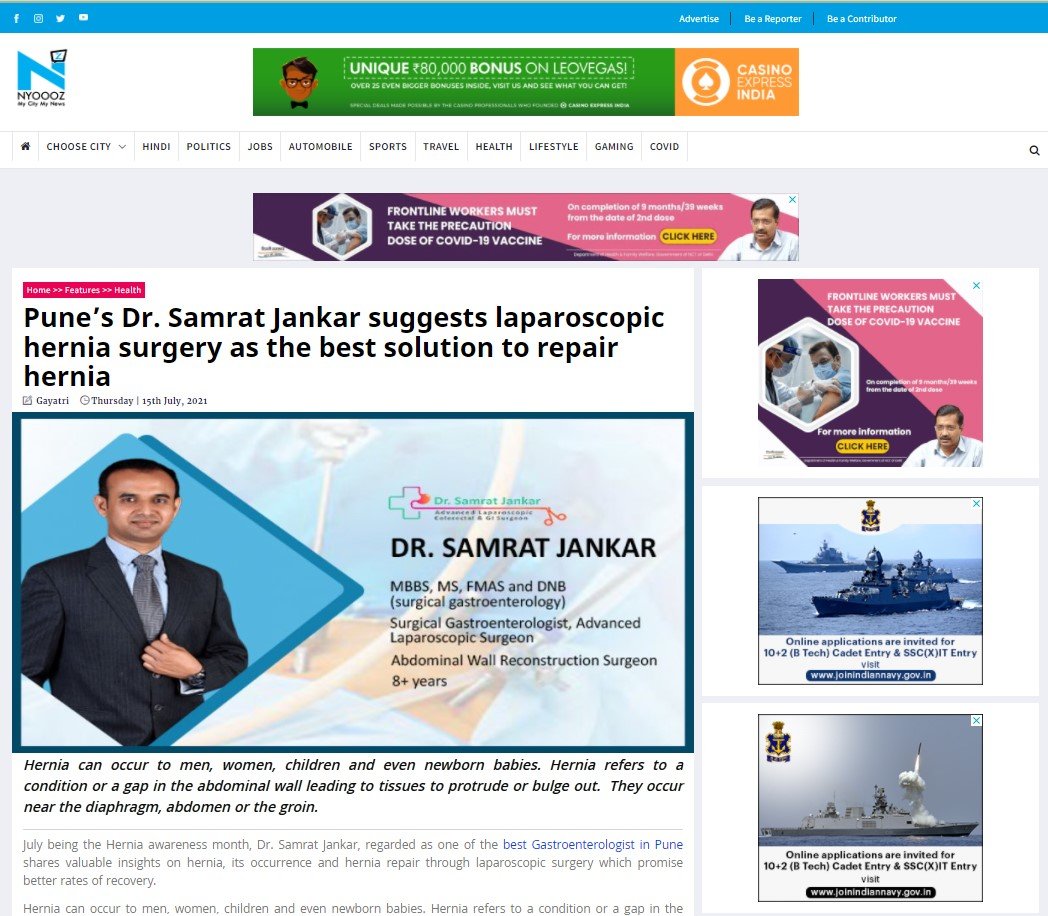 Press Release For Dr Samrat Jankar Press Release For Dr Samrat Jankar