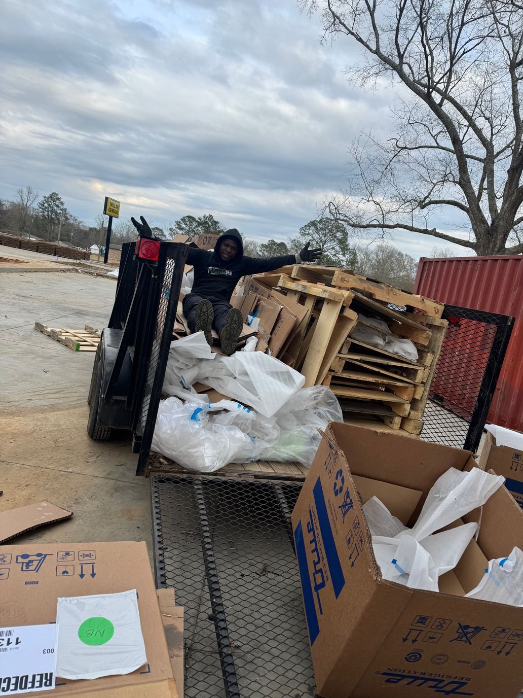 Advanced Junk Removal truck and trailer