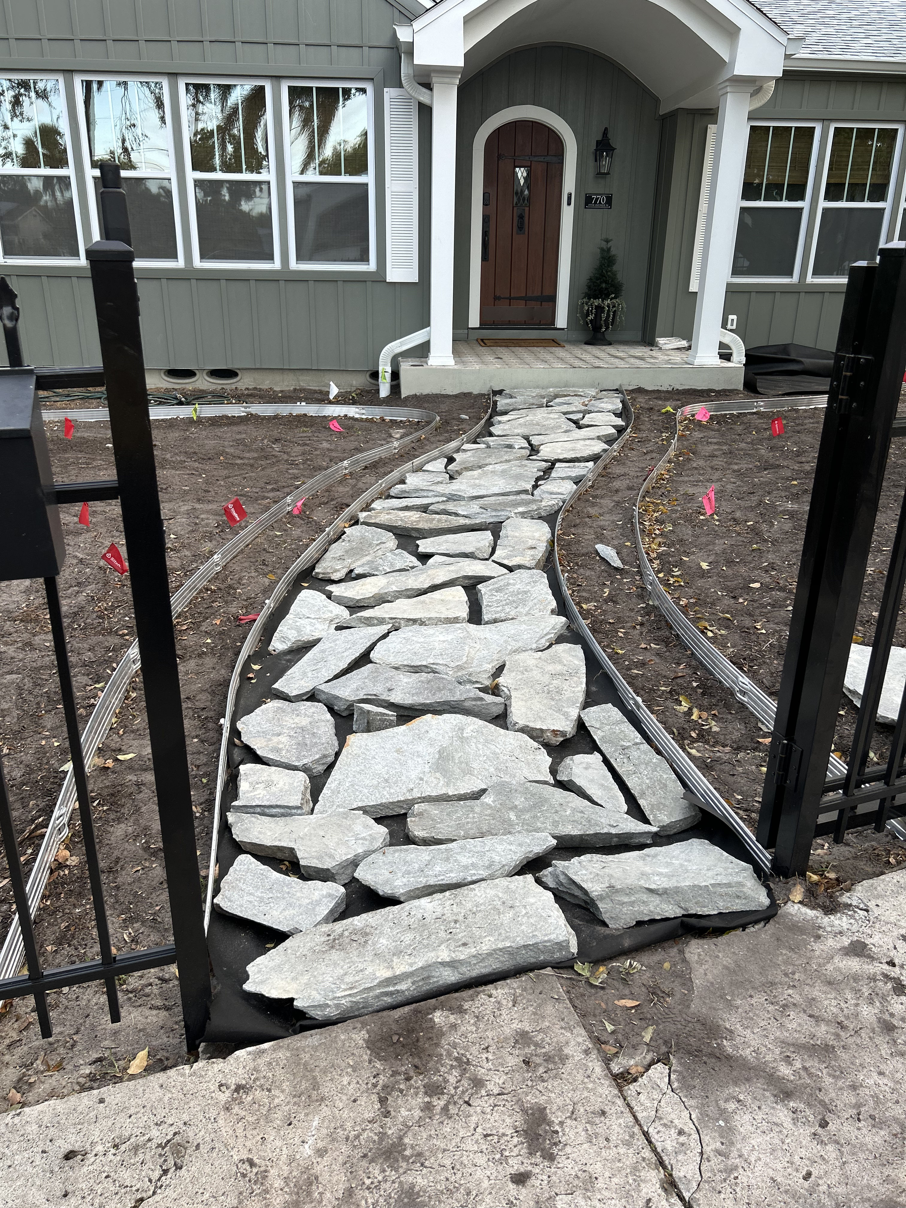 Elevating Curb Appeal with a Custom Pathway and Garden Design | Golden ...