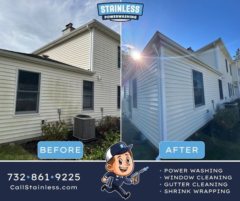 Vinyl Siding Power Wash Before and After in Marlboro NJ | Stainless ...