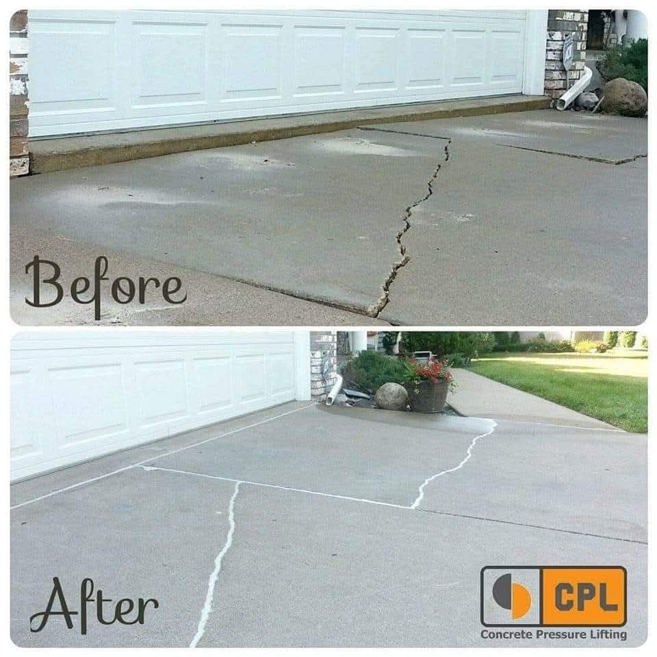Sinking Driveway Restored with Concrete Lifting | Concrete Pressure Lifting
