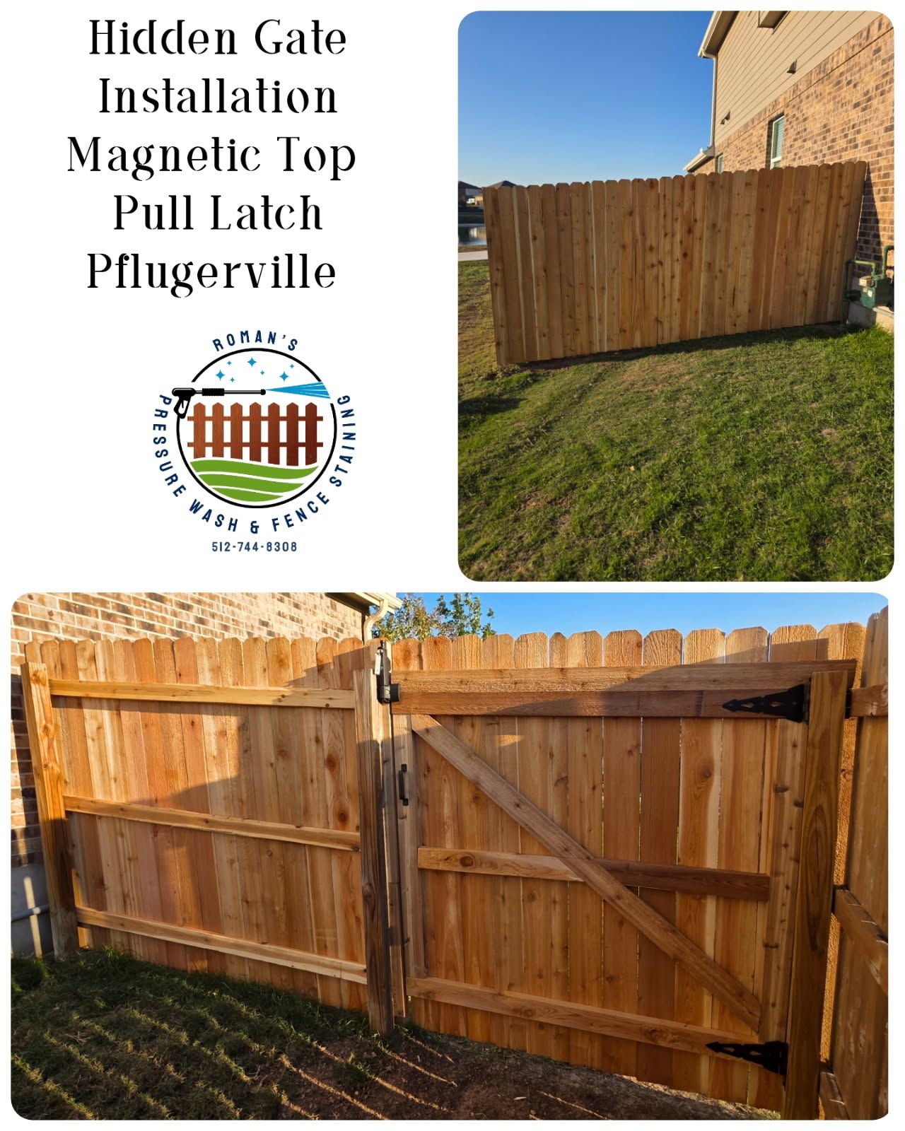 Hiding Gate Hidden Gate Installation with Magnetic Latch in Pflugerville | Roman’s ...