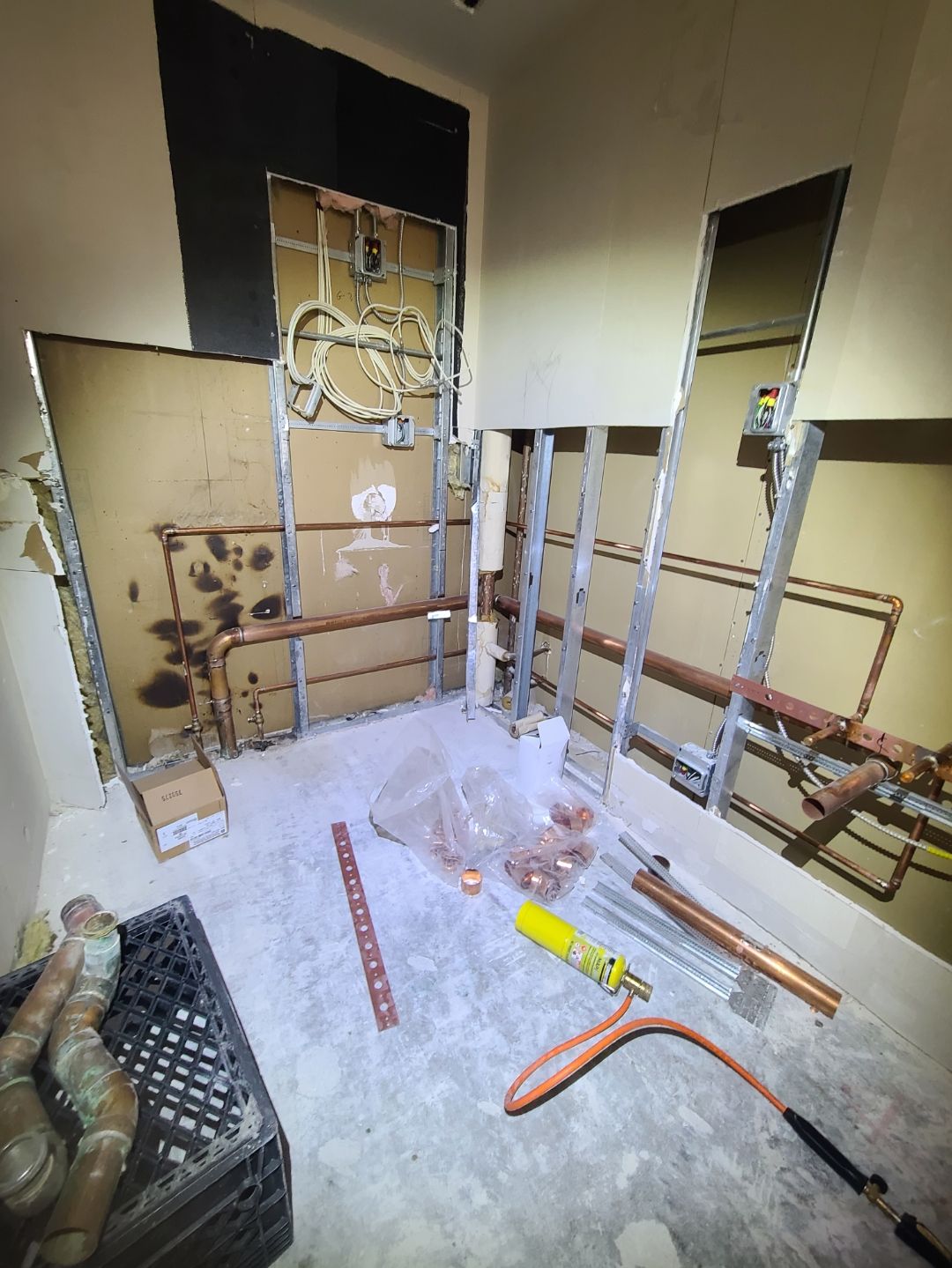 Commercial Remodel Copper Line Work