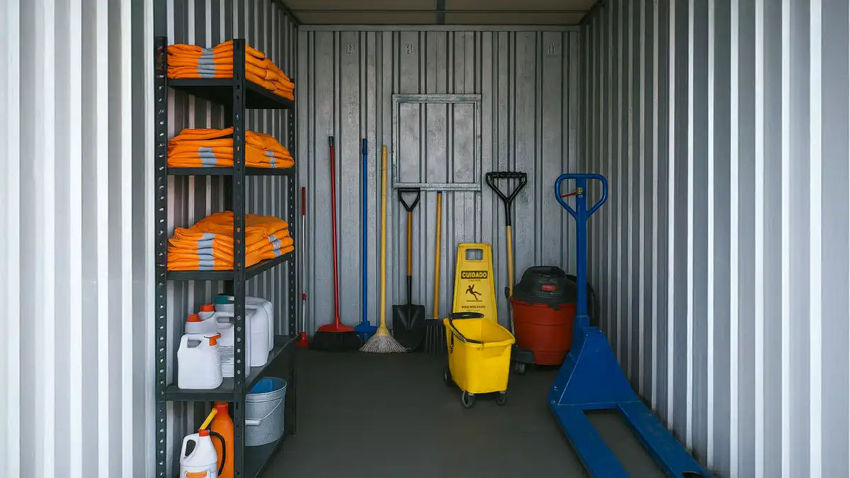 Interior do Container Almoxarifado da Ativa Locação