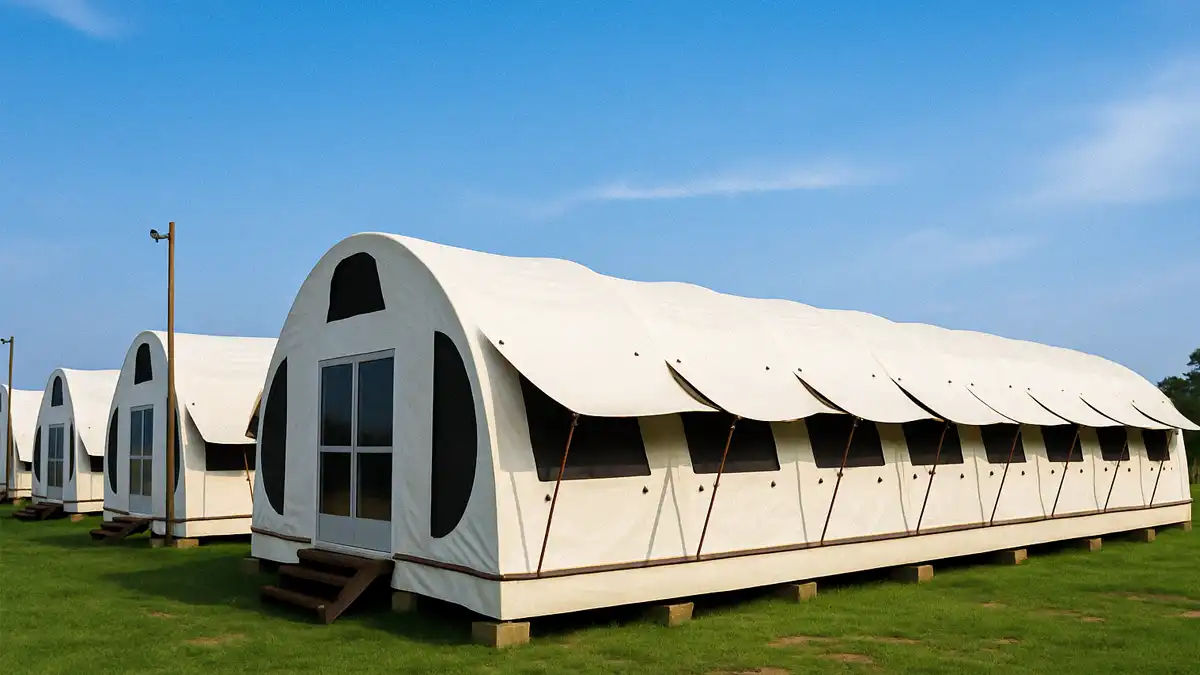 Diversas Tendas Carpa no campo
