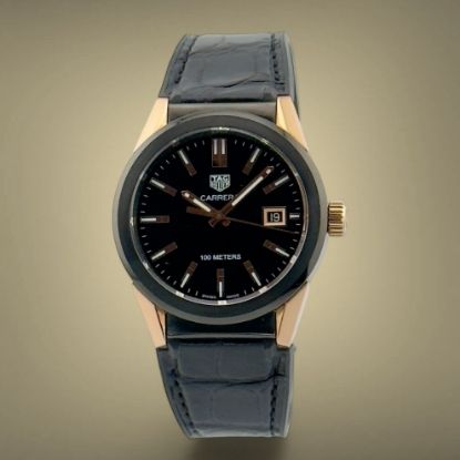 Picture of Tag Heuer Carrera 36mm Black PVD Coated Case with Rose Gold Accents 
