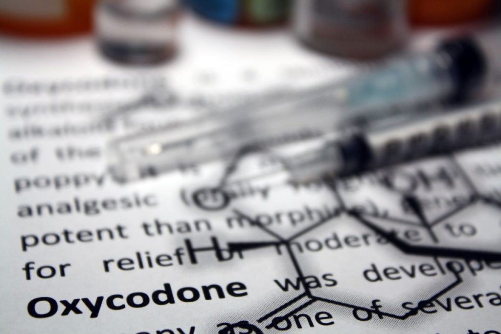 Oxycodone written on the book