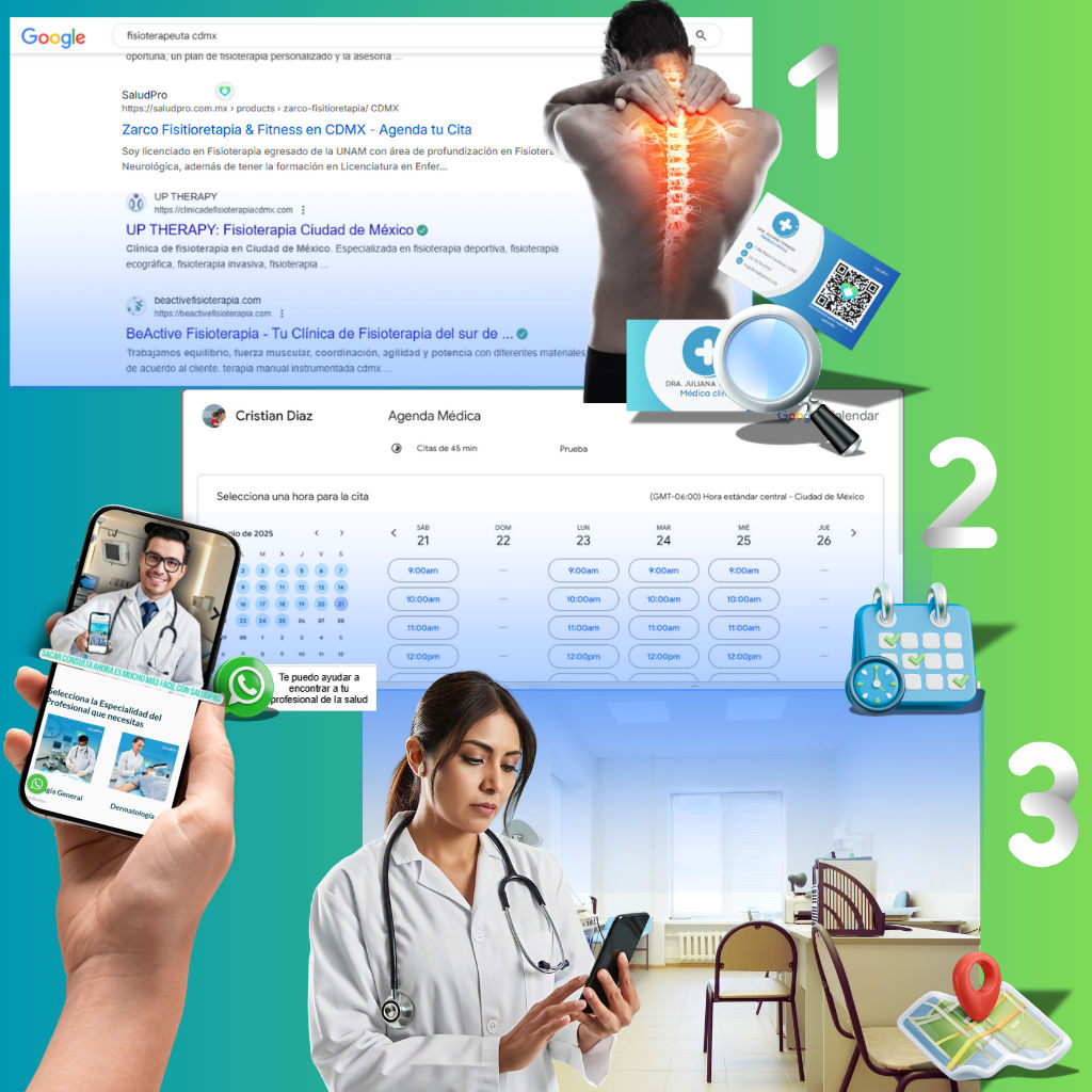 Médico atendiendo pacientes