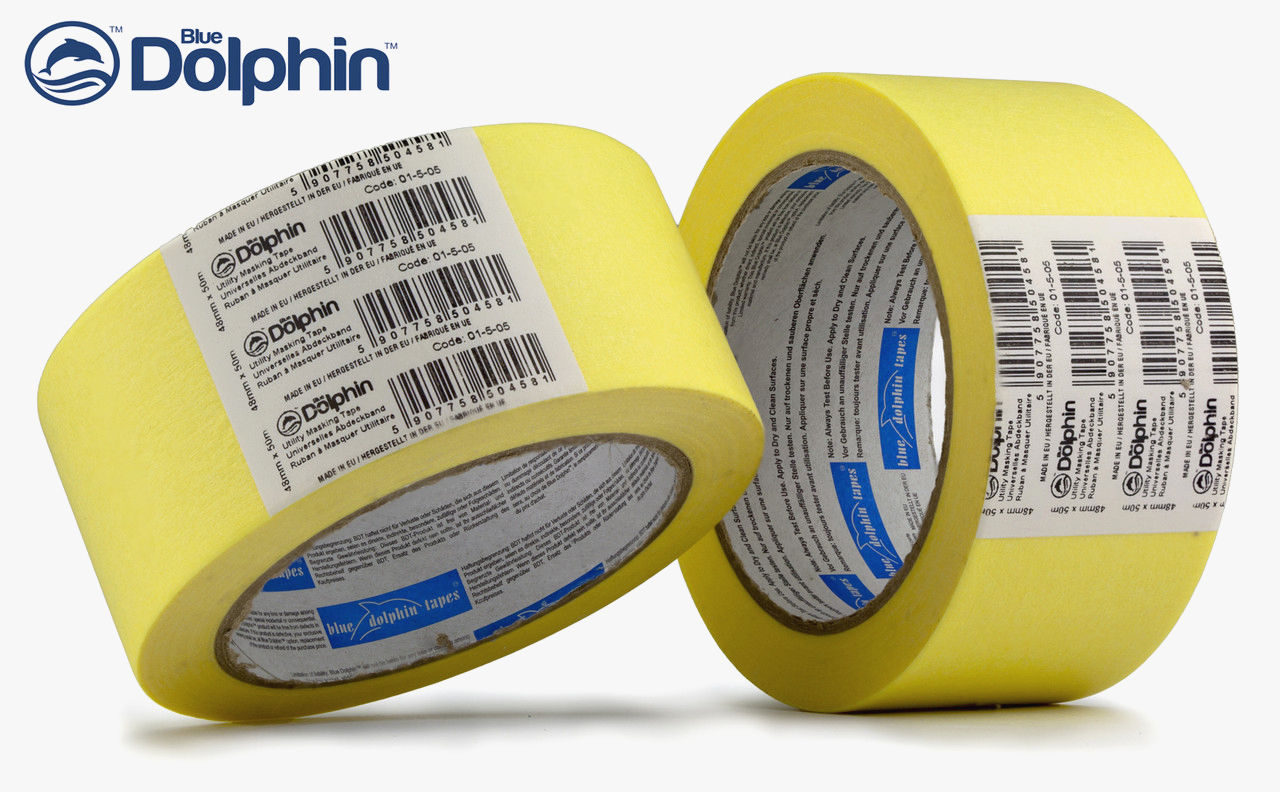 Малярная лента Blue Dolphin 48мм х 50м, скотч общего назначения для покраски и фиксации