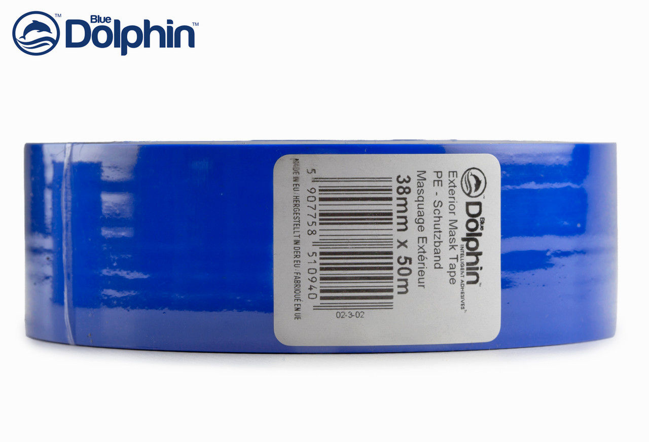 Малярная лента Blue Dolphin 38мм х 50м ПВХ синяя для наружных работ (30 дней)