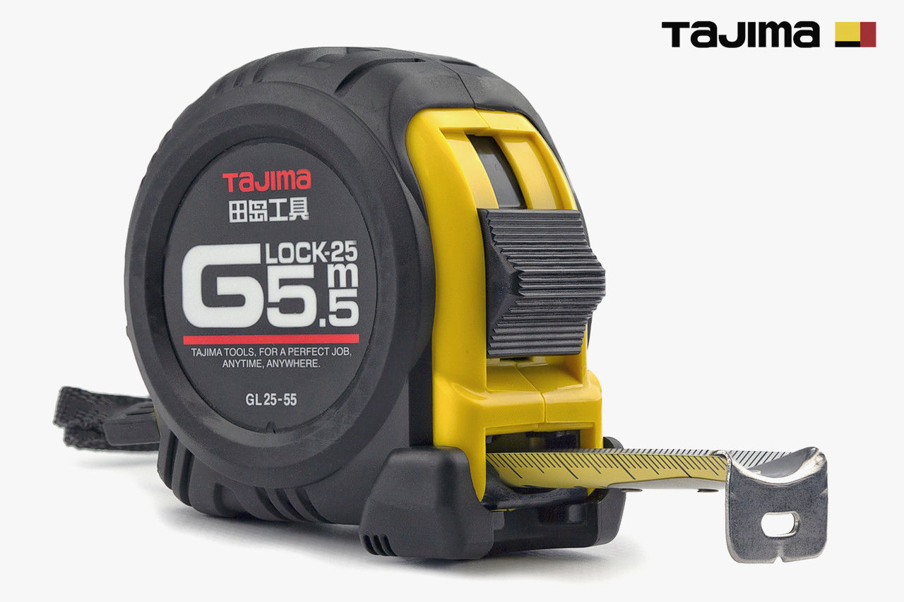 Рулетка TAJIMA G LOCK GL25-55 5,5м х 25мм ударостійка для будівництва і монтажу