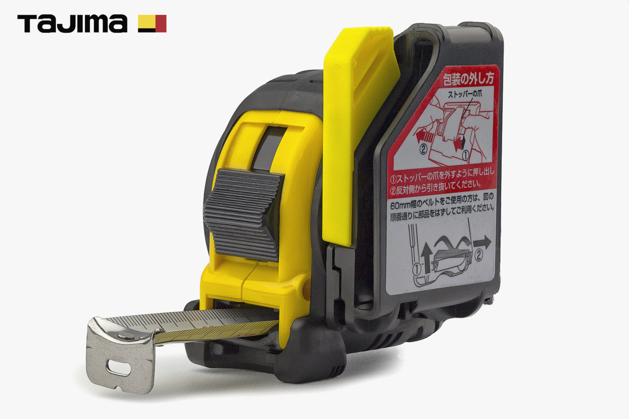 Рулетка TAJIMA G LOCK 5,5м х 25мм ударостійка з тримачем на пояс для будівельних робіт