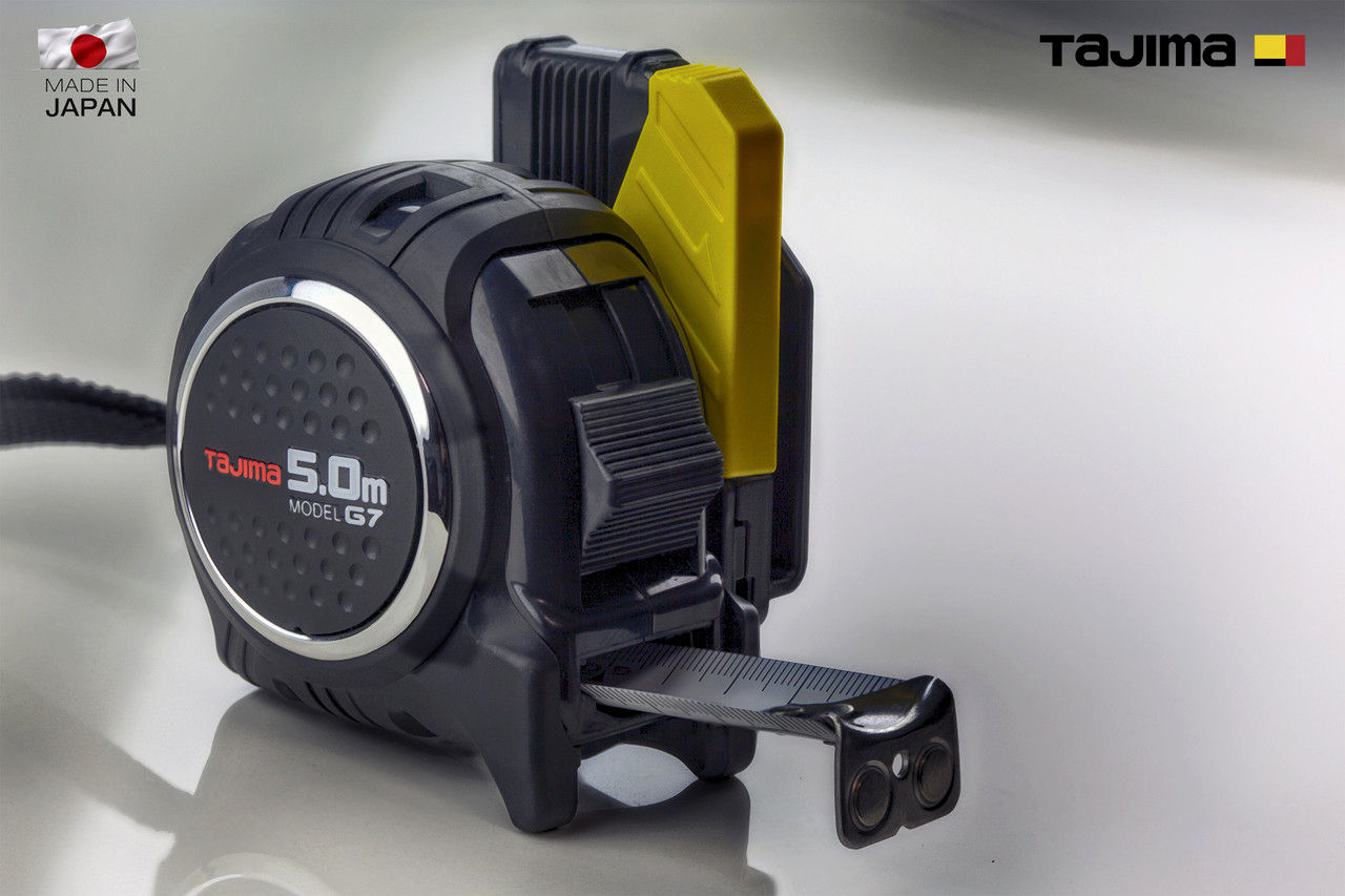 Рулетка TAJIMA G7 LOCK 5м х 25мм магнітна ударопрочна з тримачем і нейлоновим покриттям