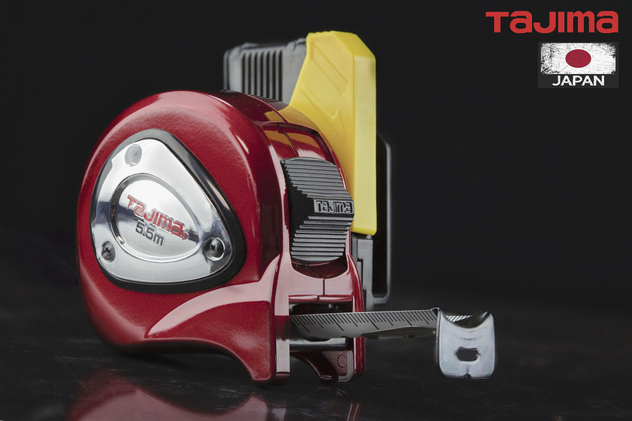 Рулетка TAJIMA LOCK PLUS 5,5 м х 25 мм, водостійка, з тримачем на пояс, Японія
