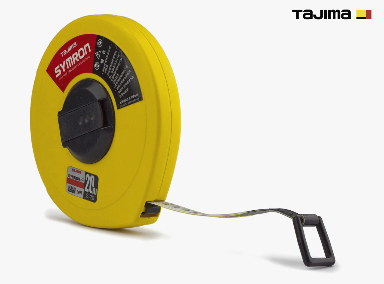 Рулетка Tajima SYMRON 20м х 13мм, скловолокно, професійна інженерна, JIS клас 1