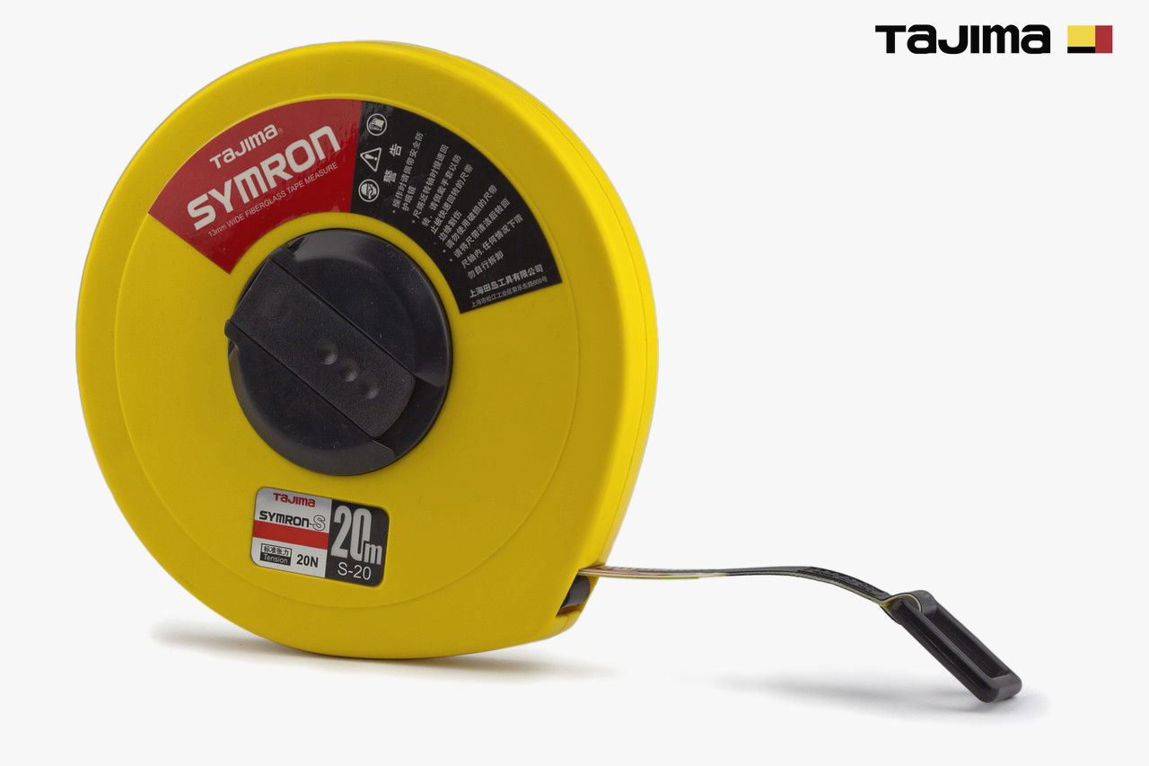 Рулетка Tajima SYMRON 20м х 13мм, скловолокно, професійна інженерна, JIS клас 1