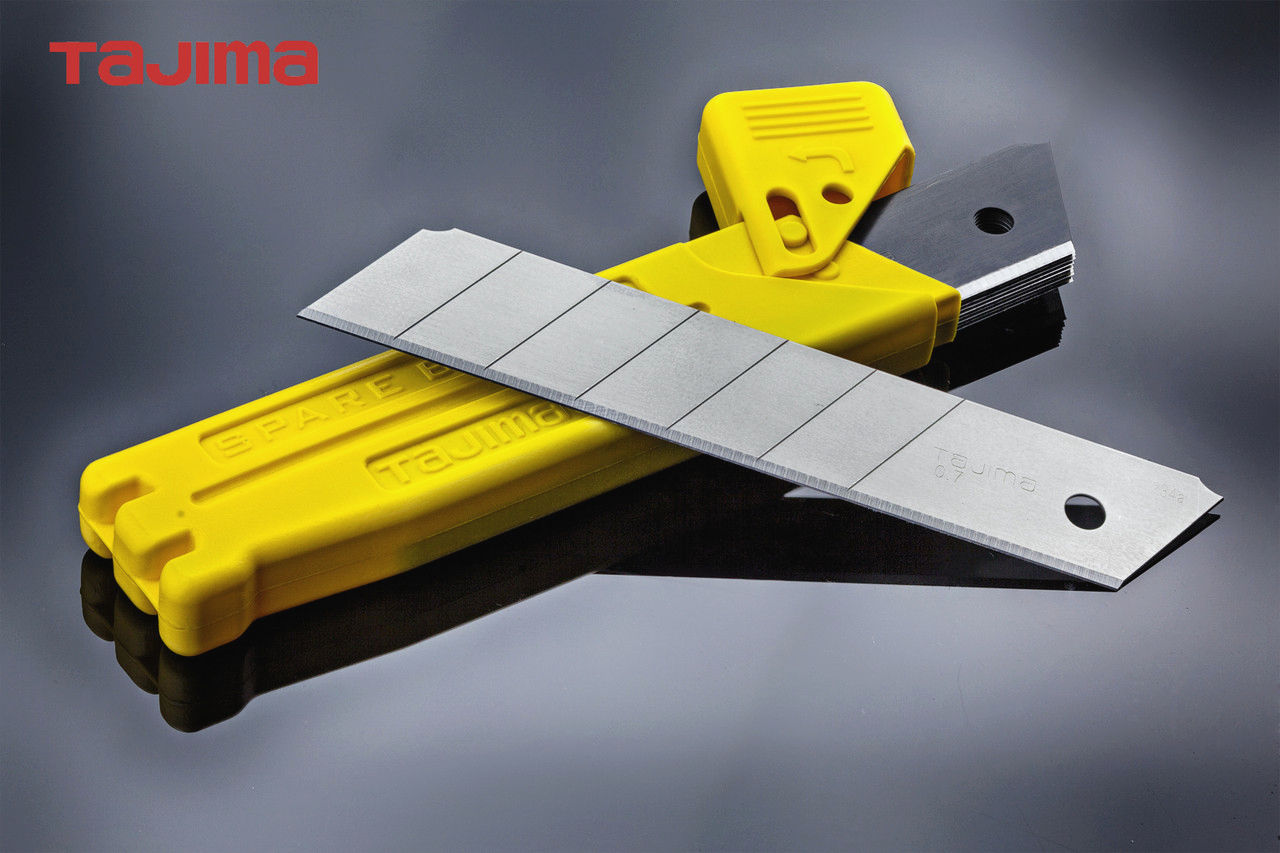 Лезвя TAJIMA 25 мм сегментні LB65H, 10 шт, для канцелярського ножа, вуглецева сталь