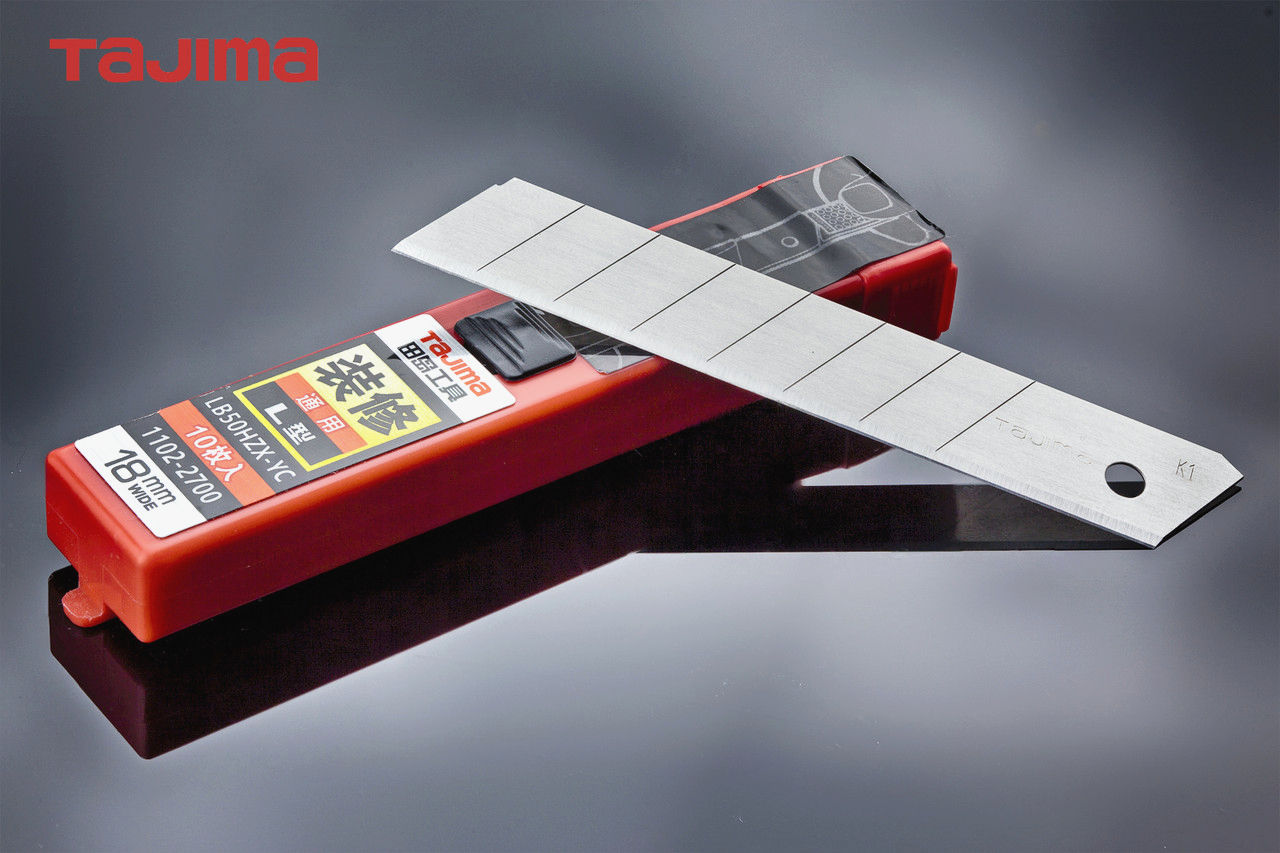 Лезвя TAJIMA 18 мм сегментні для канцелярського ножа, 10 шт, вуглецева сталь, гострі