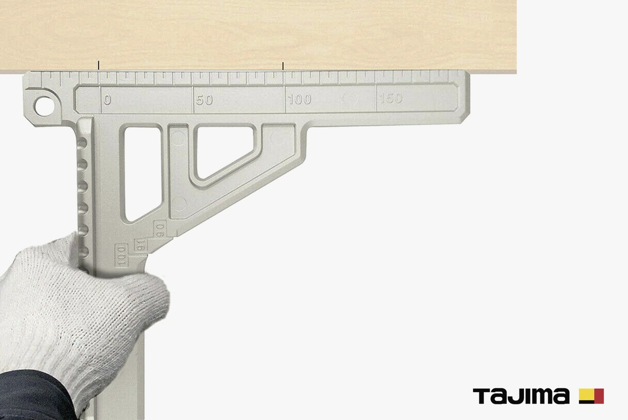 Угольник столярный TAJIMA MOBILE MRG-M90M 252x200 мм из магниевого сплава, 159 г