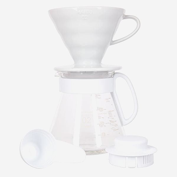 Hario V60 Ceramic Dripper Set 02 с 100 фильтрами для альтернативного заваривания кофе 400 мл