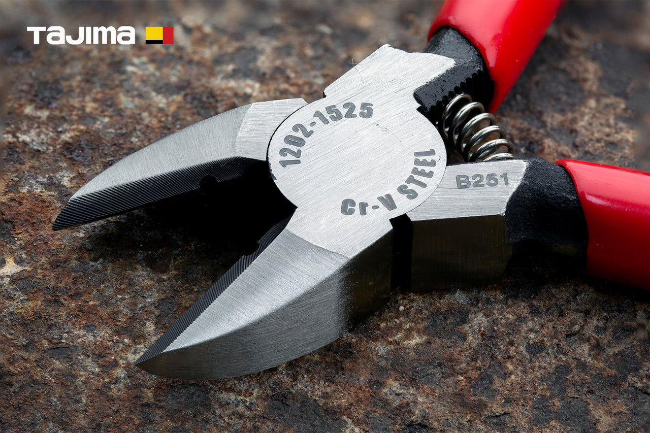 Мини бокорізи TAJIMA 125 мм, хром-ванадієві, з вигнутими губками, для різання проволоки, універсальні