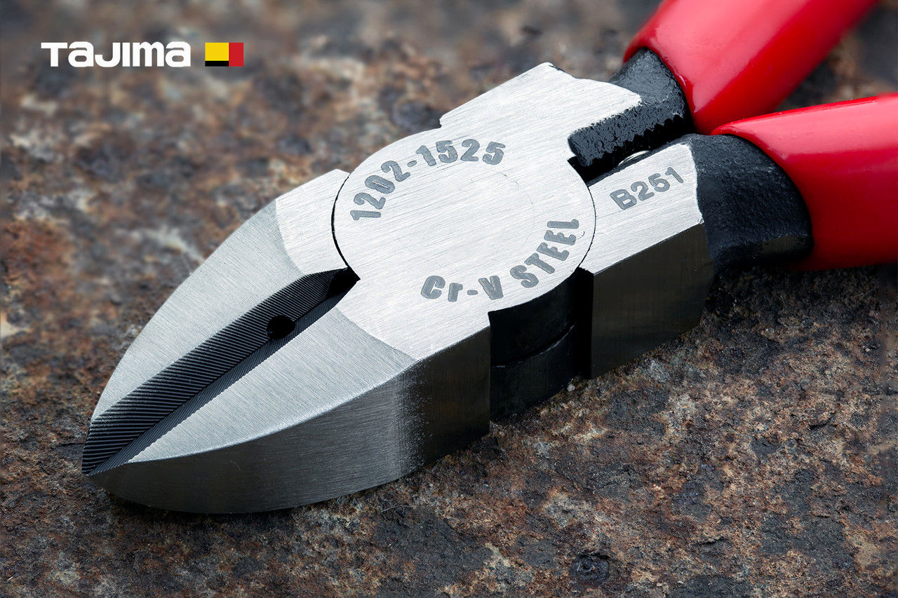 Мини бокорізи TAJIMA 125 мм, хром-ванадієві, з вигнутими губками, для різання проволоки, універсальні