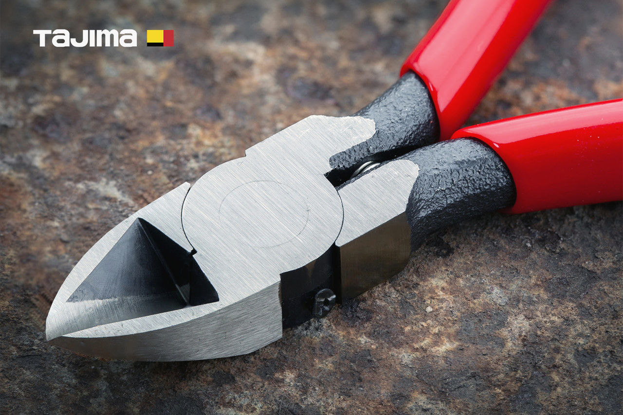 Мини кусачки бокорезы TAJIMA 110 мм CrV з вигнутими губками, дзеркальна поліровка, Japan