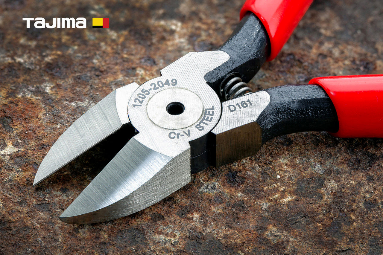 Мини бокорези TAJIMA 125 мм CrV з вигнутими губками та дзеркальною поліровкою для різання проводів