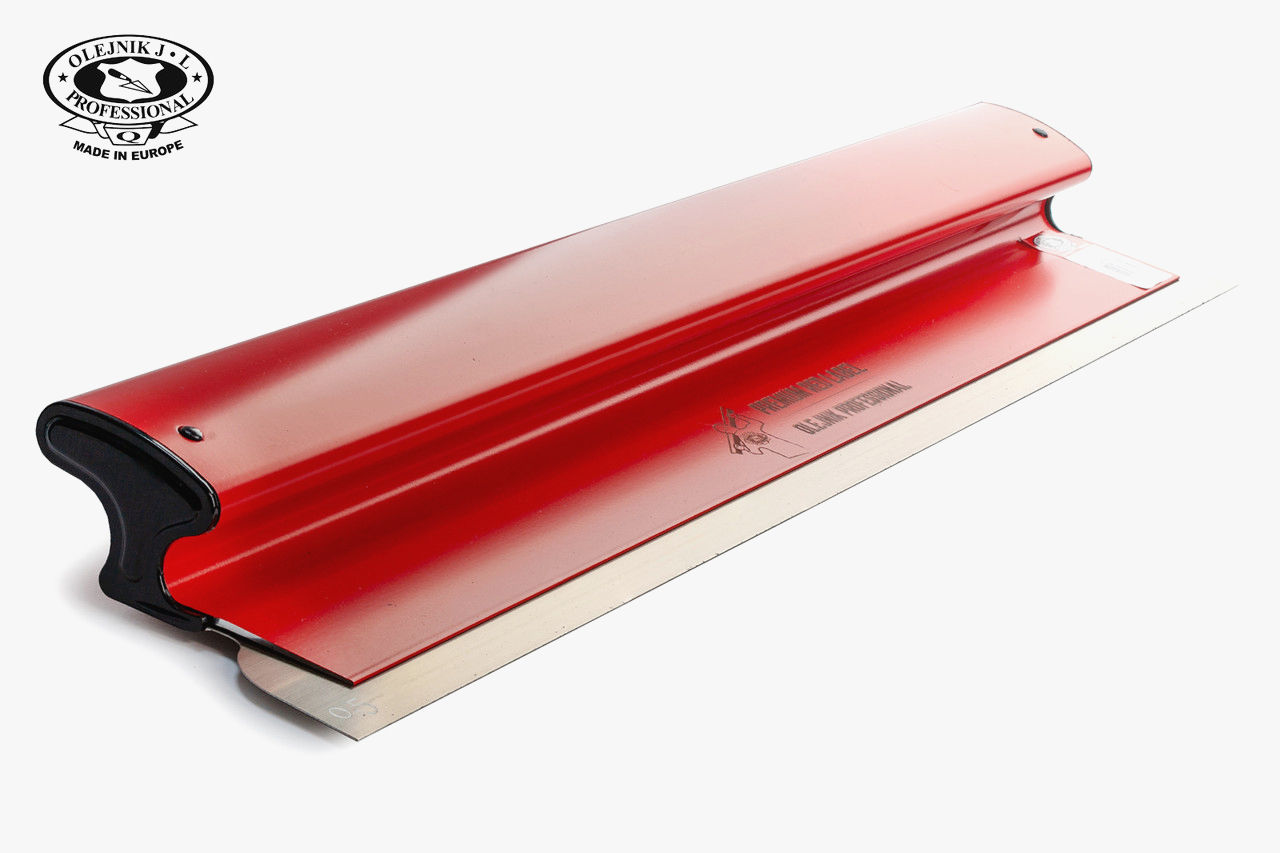 Шпатель Olejnik RED LABEL 600 мм, нержавіюча сталь, алюмінієва ручка, 0,5 мм