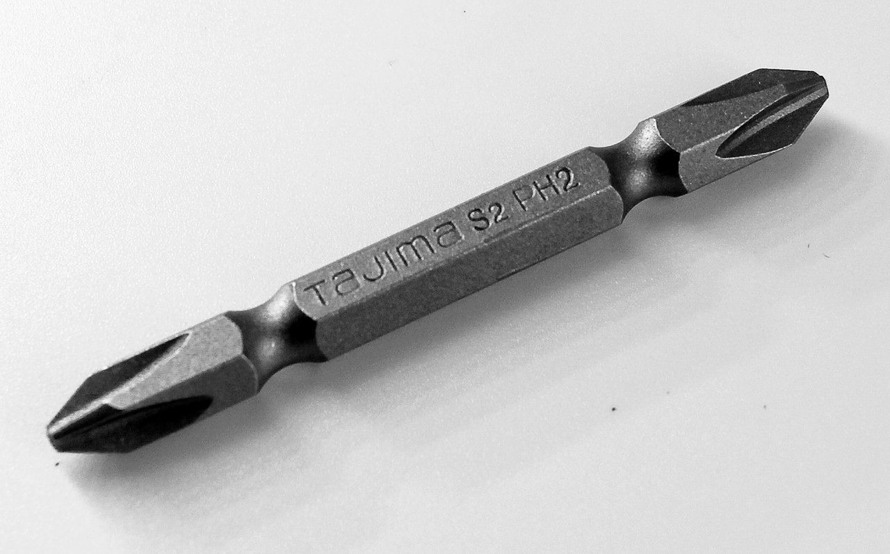 Бита TAJIMA PH2 х 65 мм двостороння магнітна S2, висока міцність, для дрібних гвинтів