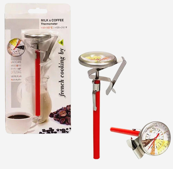 Термометр для молока Milk Coffee з зажимом, Цельсій/Фаренгейт, 50-100°C, для бариста і кави