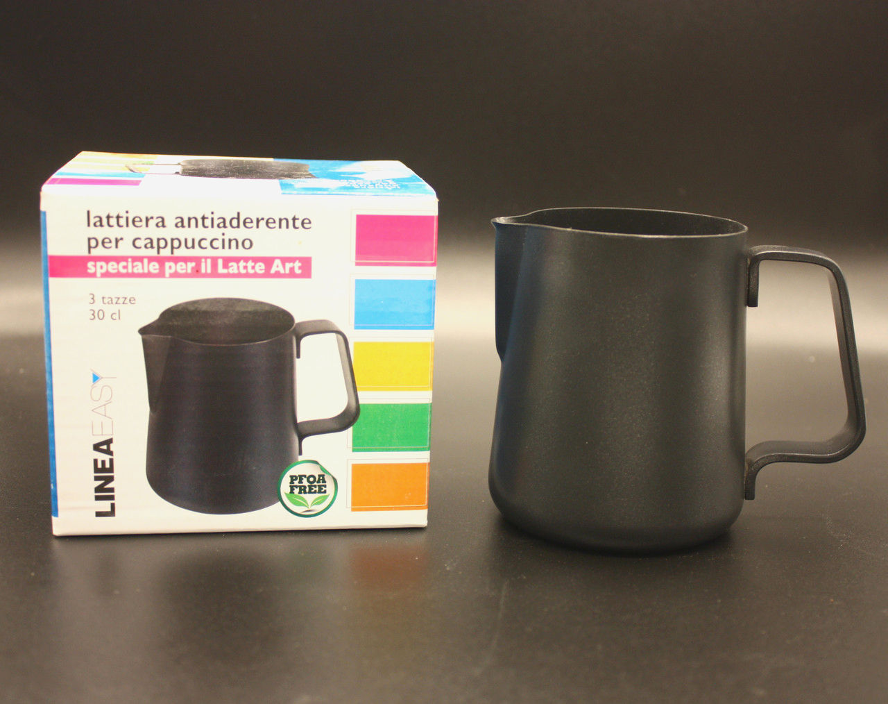 Питчер ILSA 300 мл, чорний молочник для латте-арту, тефлонове покриття