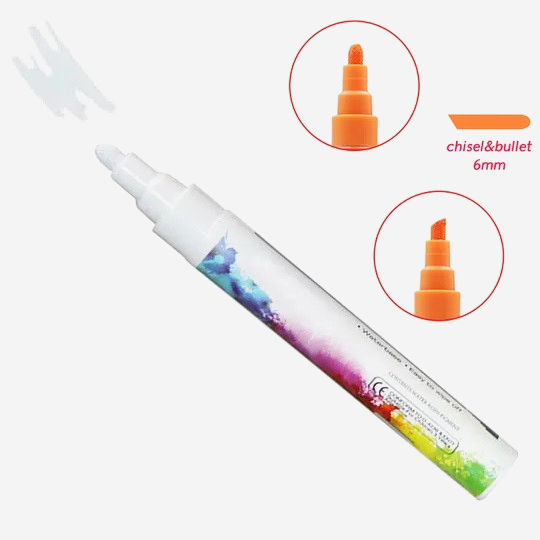 Маркер меловой белый Liquid Chalk Marker Beide для стекла и меловых досок, 1м