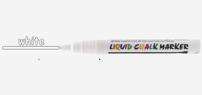 Маркер меловой белый Liquid Chalk Marker Beide для стекла и меловых досок, 1м