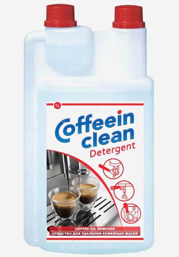 Набір для чищення кавомашини Coffeein clean 2л: засіб від кавових олій і накипу, щітка, заглушка