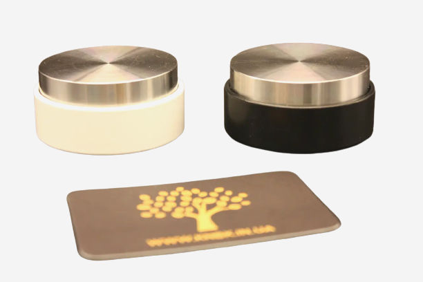 Пуш Темпер VD 58 мм для кофе, регулировка глубины 3-12 мм, черный, нержавеющая сталь, Украина