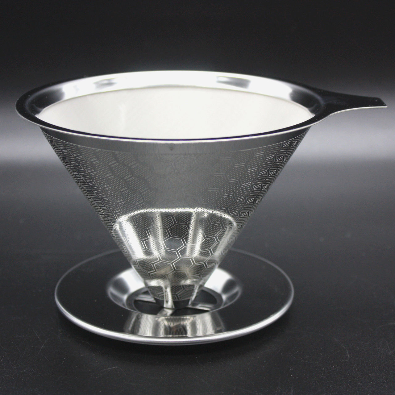 Пуровер Cafeor V60 02 Double Mesh, 400 мл, золотий, багаторазовий фільтр для кави