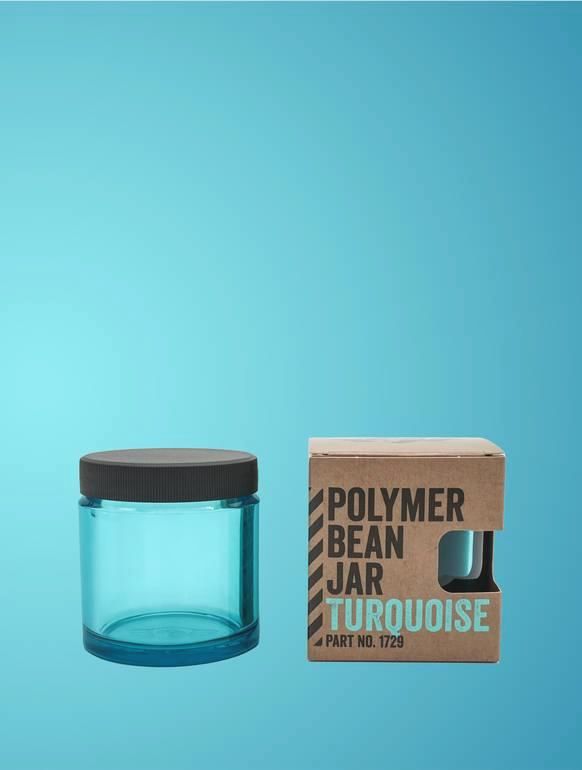 Баночка Comandante Polymer Bean для кофемолки, 40г, полімірна колба, бірюзова