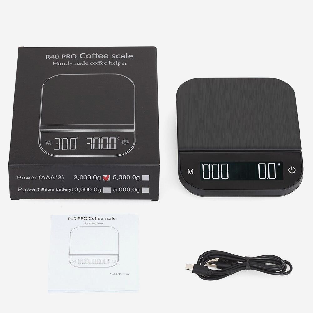 Веси Smart Drip R40 USB для кави, 3 кг, з таймером і LED дисплеєм, точність 0,1 г