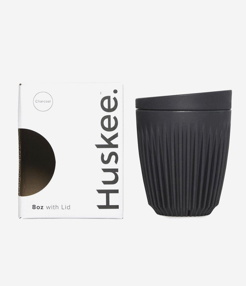 Термочашка Huskee Cup 236 мл з кришкою, екосвідомий, BPA free, для кави, Charcoal