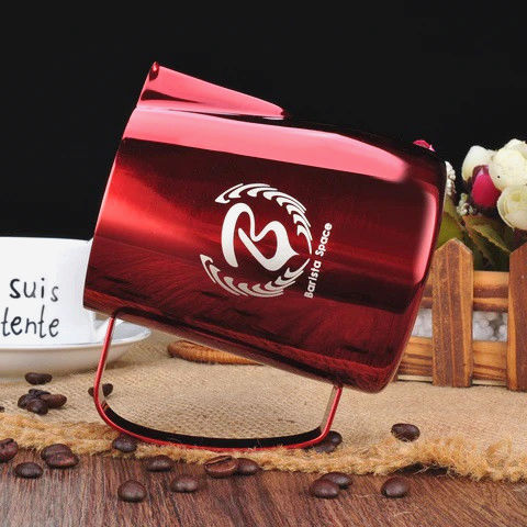 Питчер Barista Space 350 мл для латте-арт, нержавеющая сталь, красный