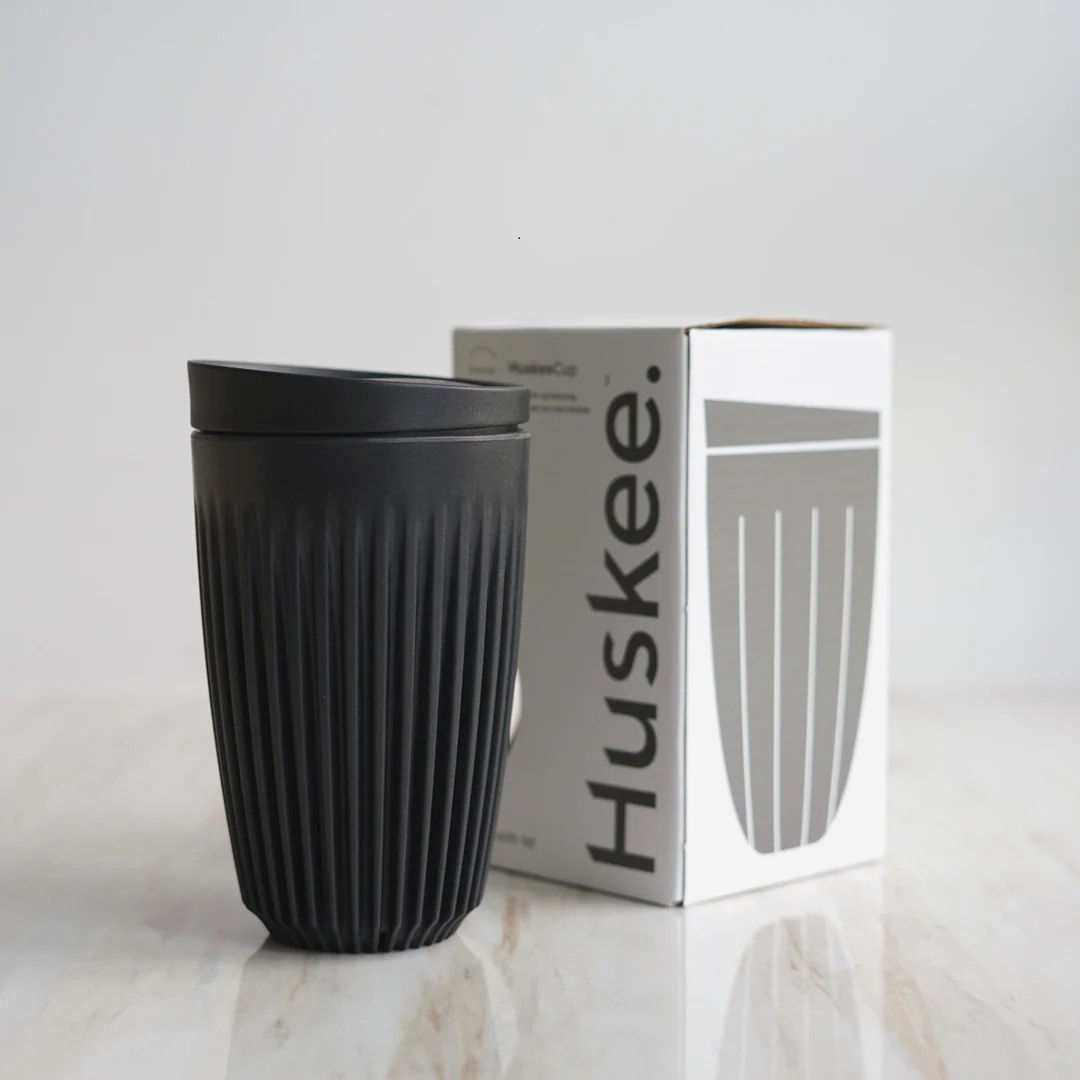 Термочашка Huskee 355 мл з кришкою, екологія, BPA free, Charcoal, для кави to go