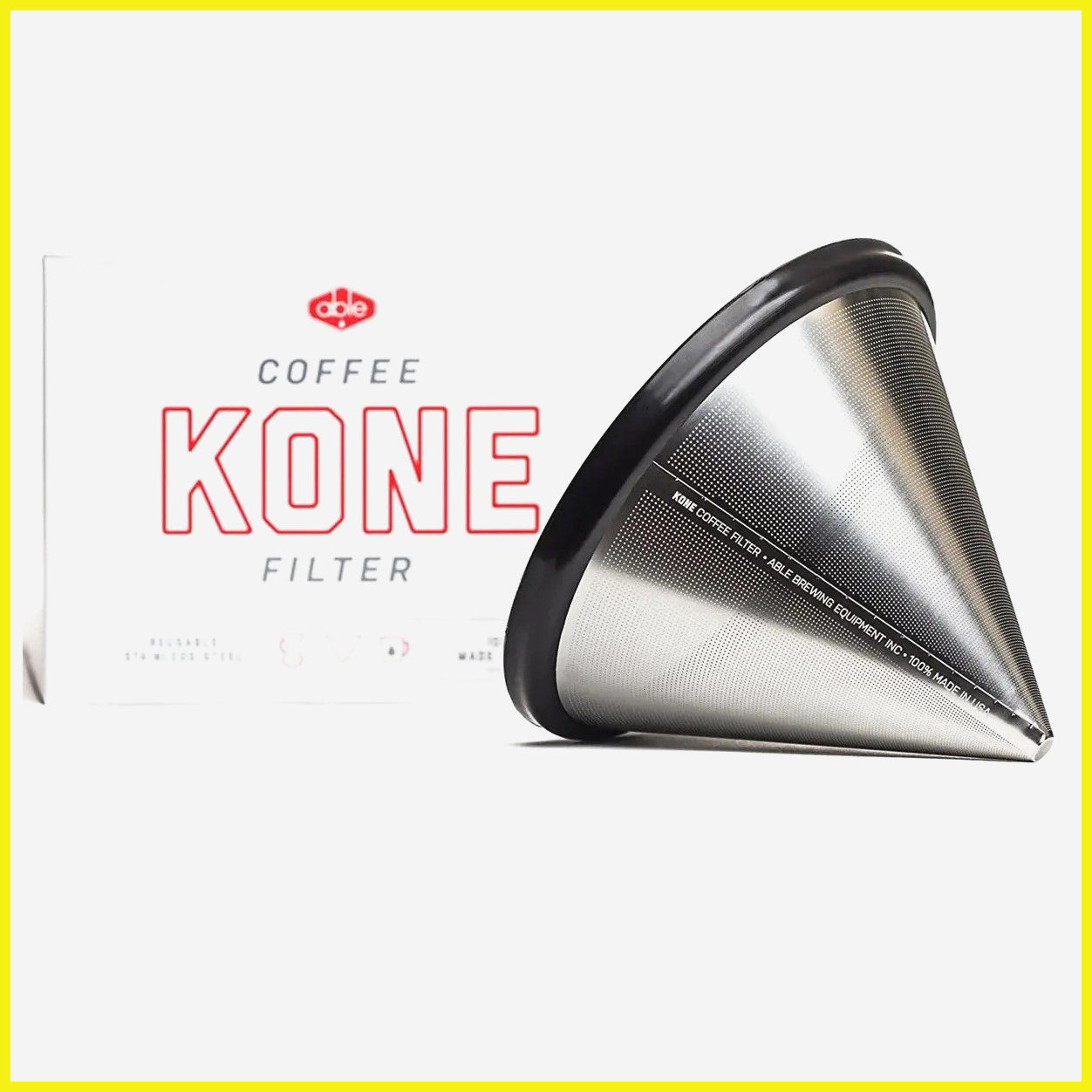 Фільтр Able Kone USA із нержавіючої сталі для кави 2-4 чашки, багаторазовий, сріблястий